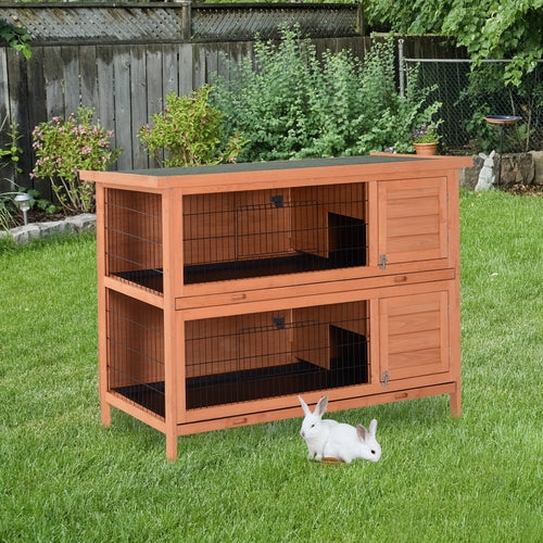 PawHut Królik Hutch Bunny Chicken Pet House Drewniany kurnik wybieg siedlisko